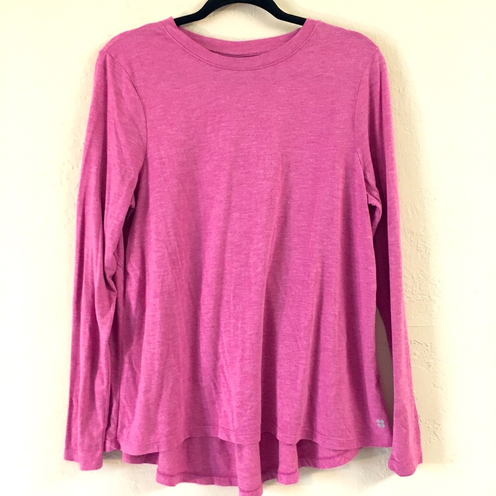 Sweaty Betty Viscose Lyocell Long Sleeve T-shirt Pink 10 Gym Workout Athletic